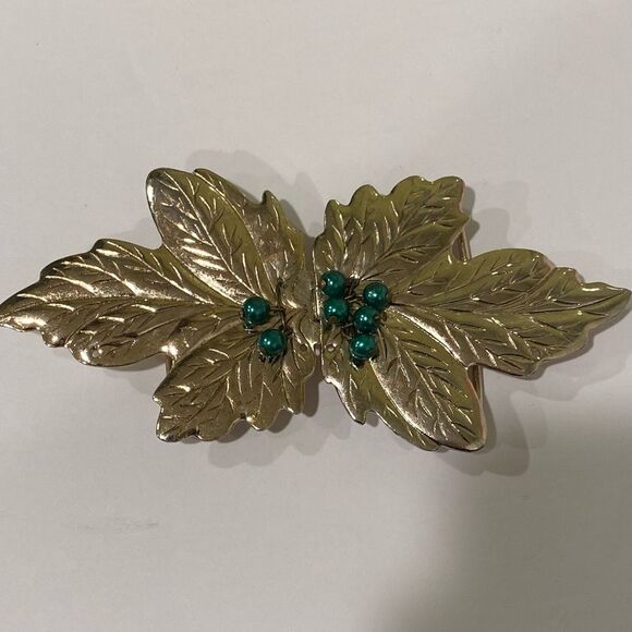Vintage Leaf Belt Buckle with Beads - Picture 1 of 2
